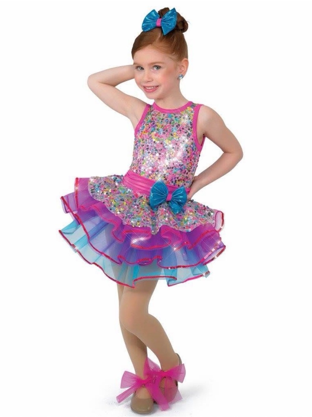 A Wish Come True Rainbow Palace Dance Costume ISC Sequin Tutu Dress